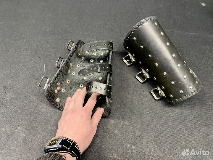 Наручи кожанные рок готика байкер