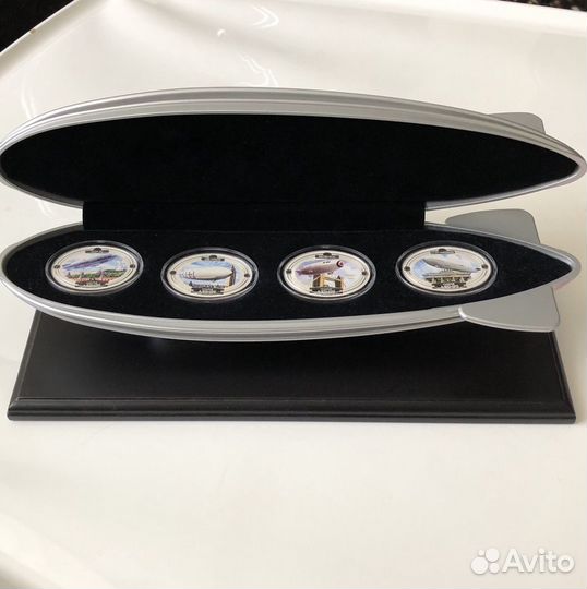 Набор серебряных монет Знаменитые дирижабли»