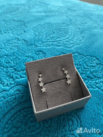 Серьги каффы серебро momnt