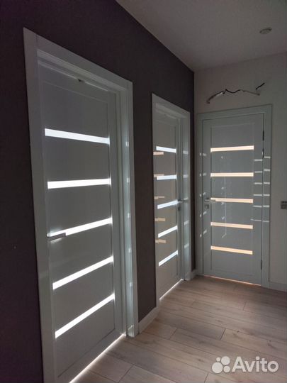 Белые глянцевые двери комплект