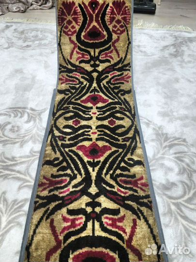 Узбекский шелковый бархат Бахмаль. Шелковый икат