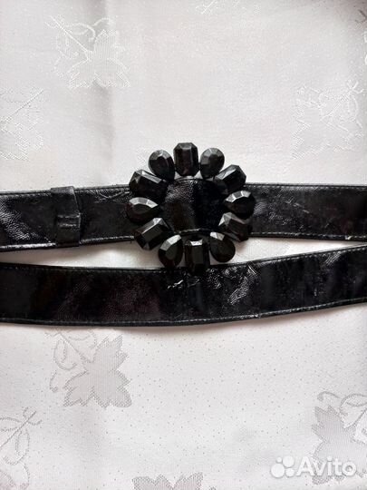 Пояс женский черный с пряжкой