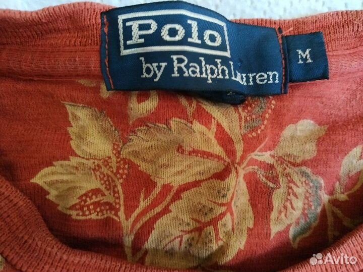 Футболка шамбре Ralph Lauren винтаж архив дистресс