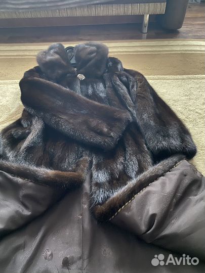 Шуба норковая с капюшоном 44 46