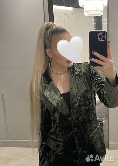 Волосы хвост из канекалона на резинке премиум