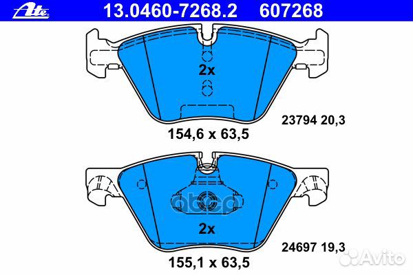 Колодки тормозные дисковые передн, BMW: 5 518 d