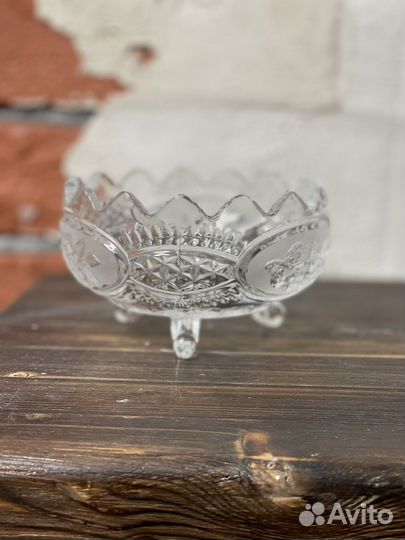 Ваза Конфетница хрустальная на ножках