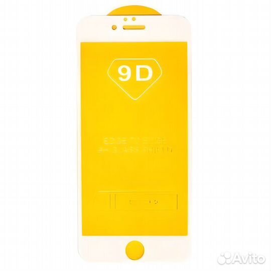 Защитное стекло 9d для iPhone 6 и 6s Full белый