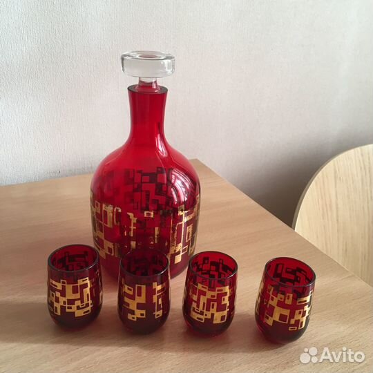 Коньячный набор чешское стекло винтаж 1960-е