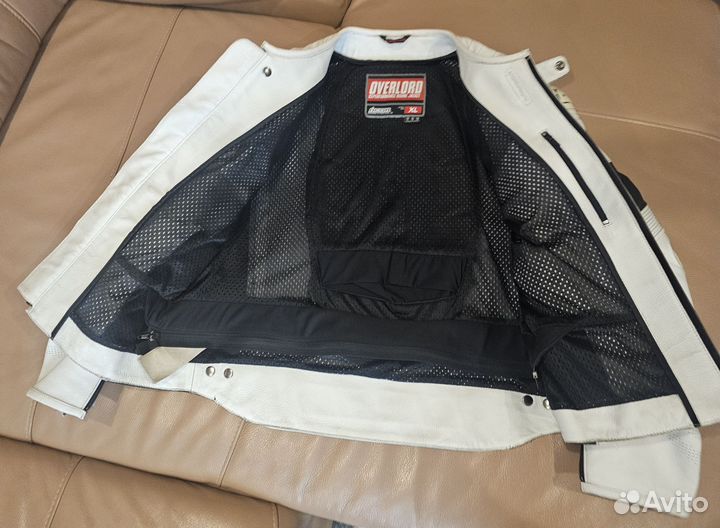 Мотокуртка кожаная мужская icon overlord prime