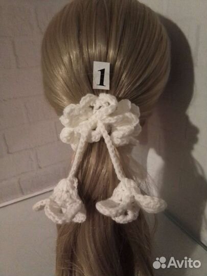 Резинка для волос, нежные цветы, ручной работы