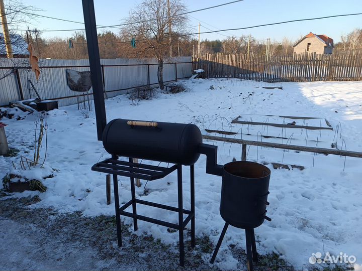 Мангал с печью под казан