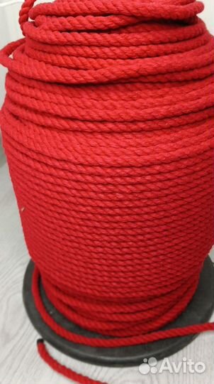 Канат хлопчатобумажный Double Twist красный 250м