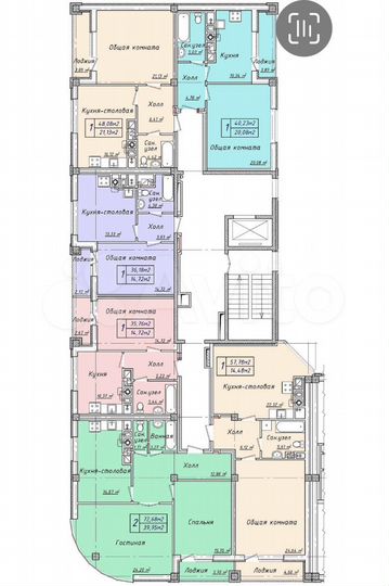1-к. квартира, 63 м², 2/10 эт.