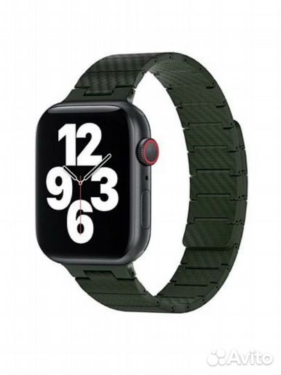 Карбоновый ремешок для Apple Watch Army Green