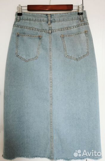 Джинсовая юбка миди 44 46