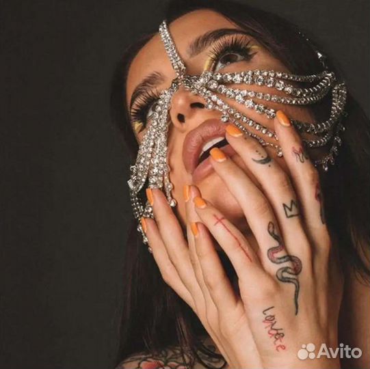 Украшение для лица, tico, бурга, маска из цепочки