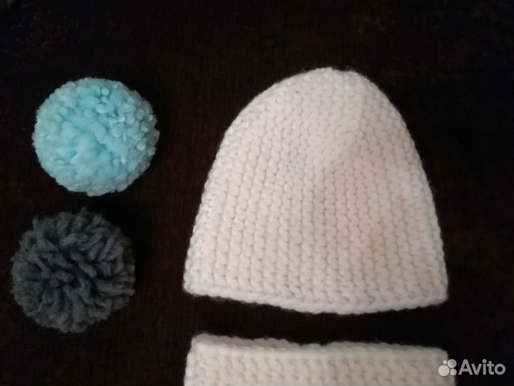Шапка и снуд вязаные на девочку