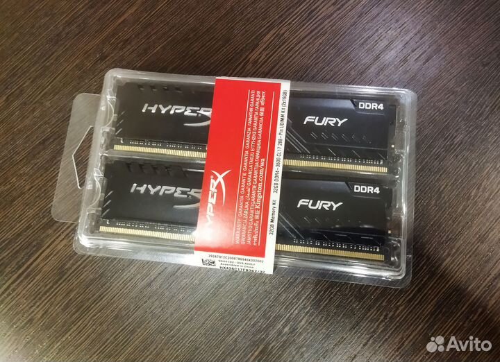 Озу DDR4 Kingston HyperX Fury 32 Gb (2x16) / 3600