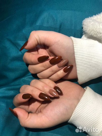 Наращивание ногтей на верхние формы