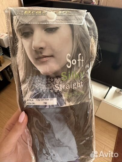 Волосы натуральные на заколках