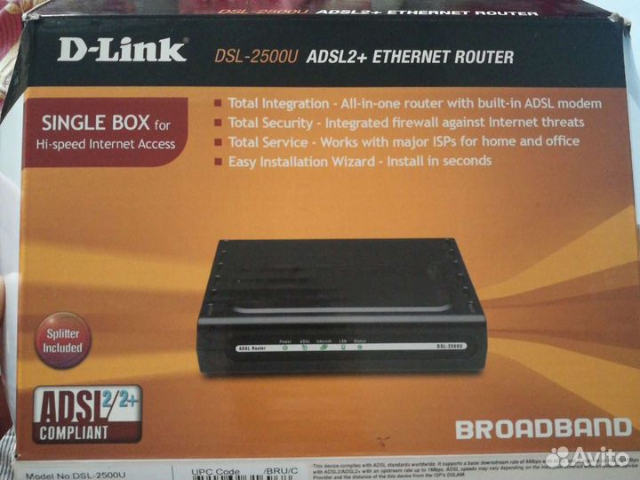 Модем adsl D-Link DSL-2500U