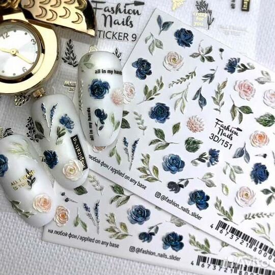 Слайдер дизайн для ногтей цветы