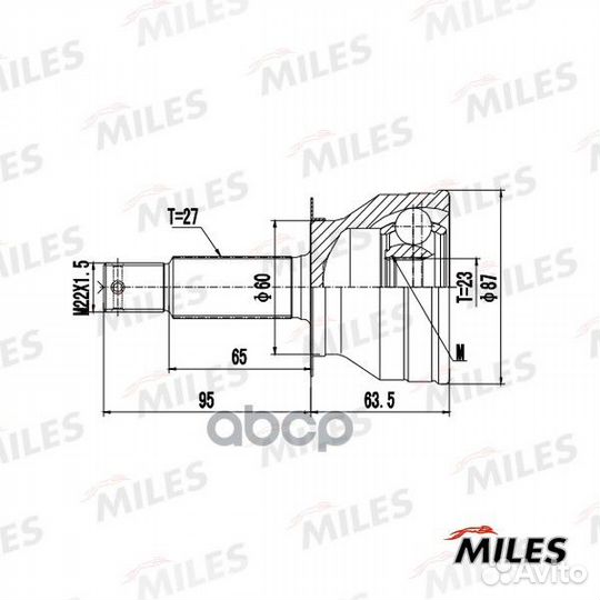 ШРУС hyundai sonata EF 99-01 нар. GA20679 Miles