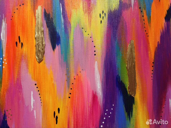 Картина абстракция акрилом на холсте, 50 на 50 см