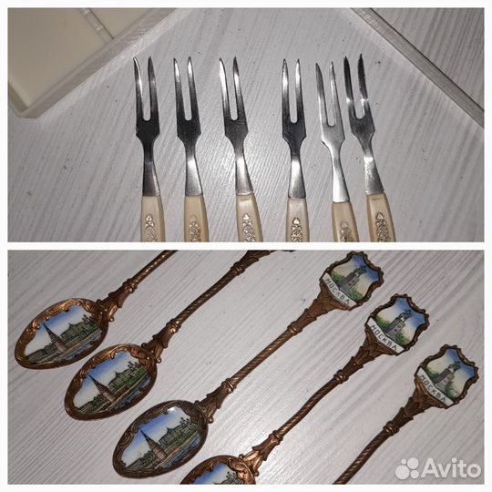 Ложки сувенир Москва, Вилки д/лимона СССР наборы