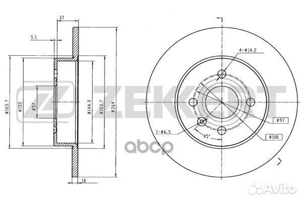 Диск торм. зад. Opel Astra H 05- Combo 01- Me