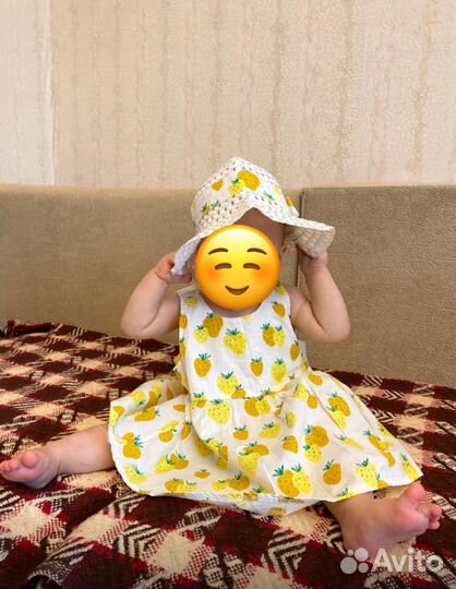 Платье шляпа для девочки 12 месяцев