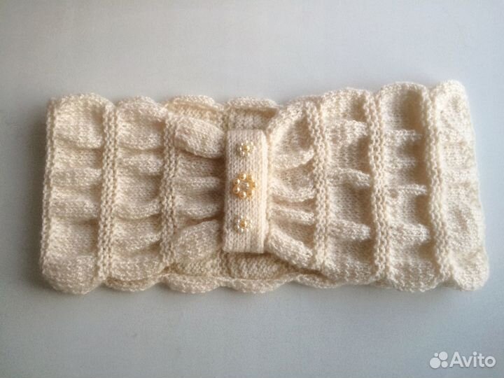 Новые вязаные шарф и повязка (ручная работа)