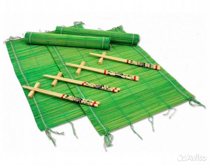 Набор палочек для еды на 4 персоны с циновками