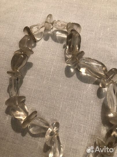 Бусы из натуральных камней кварц малахит СССР