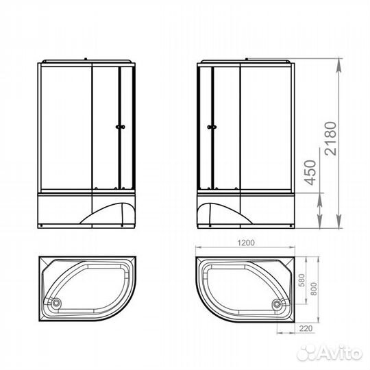 Душевая кабина Domani-Spa Delight 128 Slim R high