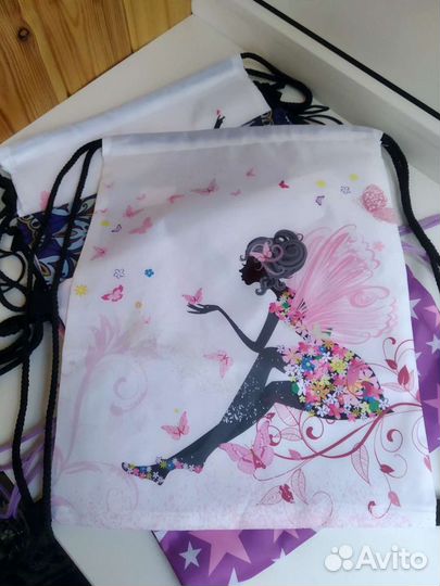 Мешок для обуви, отдел на шнурке