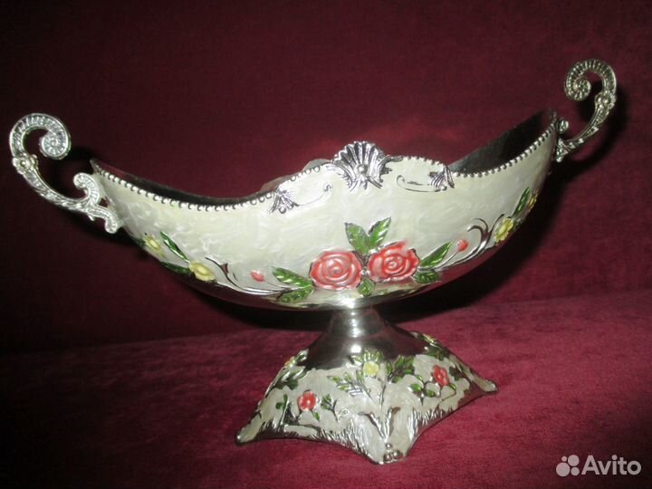 Старинная вазочка конфетница Европа 25 см