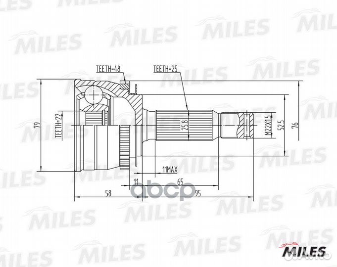 ШРУС наружный (ABS) hyundai getz 1.3-1.6 02- на