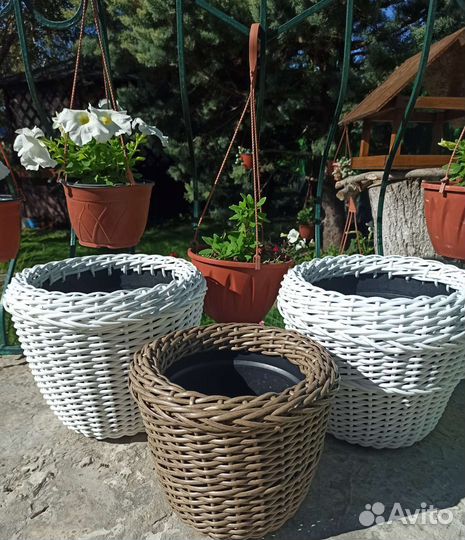 Кашпо из экоротанга 10 л