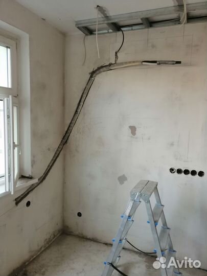 Установка и продажа кондиционеров, закладка трассы