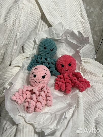 Вязаные игрушки осьминожки