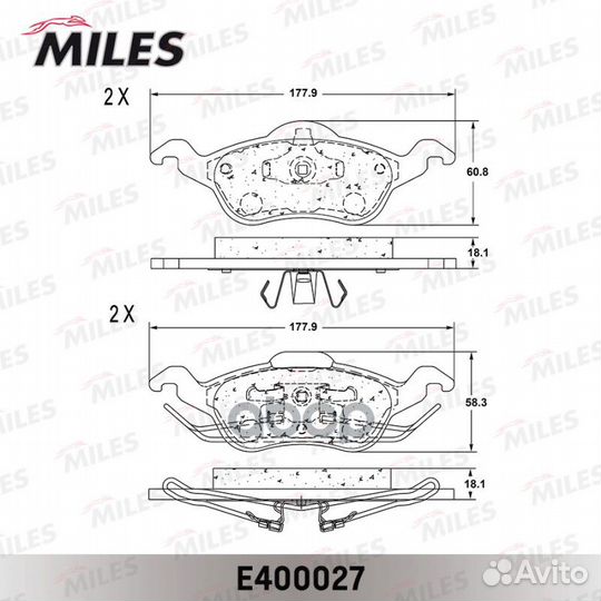 Колодки тормозные ford focus 9805 передние