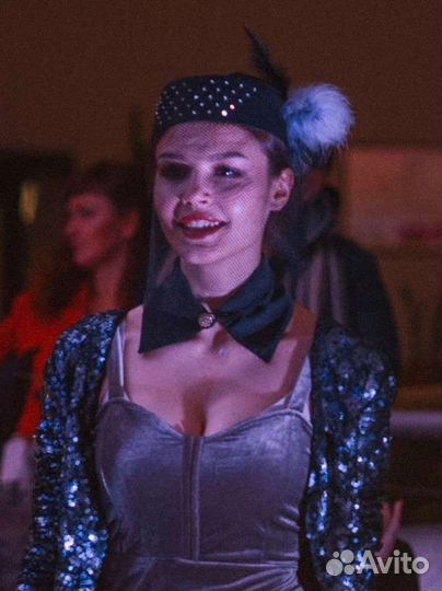 Шляпа женская / шляпка черная с вуалью