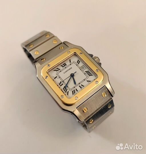 Cartier Santos сталь золото швейцарские часы