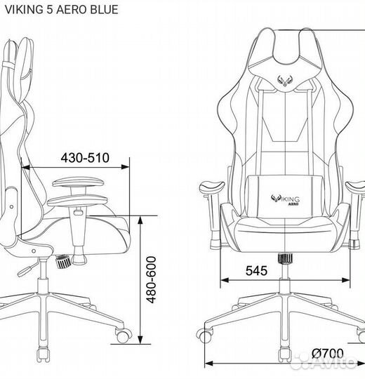 Viking 5 aero blue, Кресло для геймеров zombie vikin