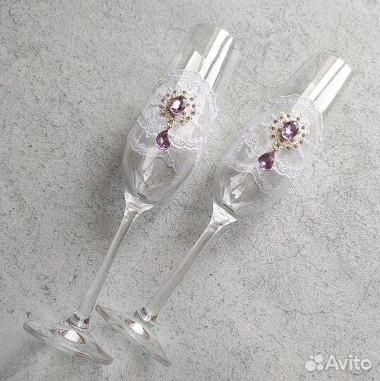 Свадебные бокалы ручной работы в наличии