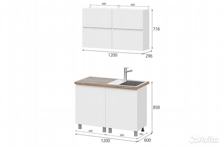Кухонный гарнитур. 1,0м 1,2м 1,6м 1,8м 2,0м 2,4м