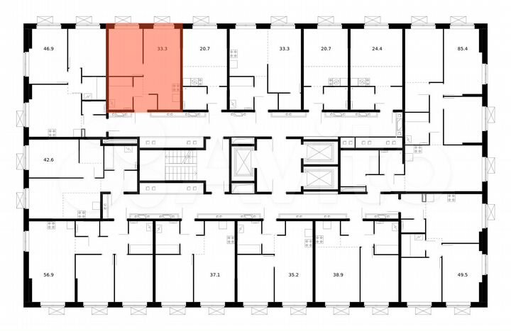 1-к. квартира, 33,3 м², 13/22 эт.