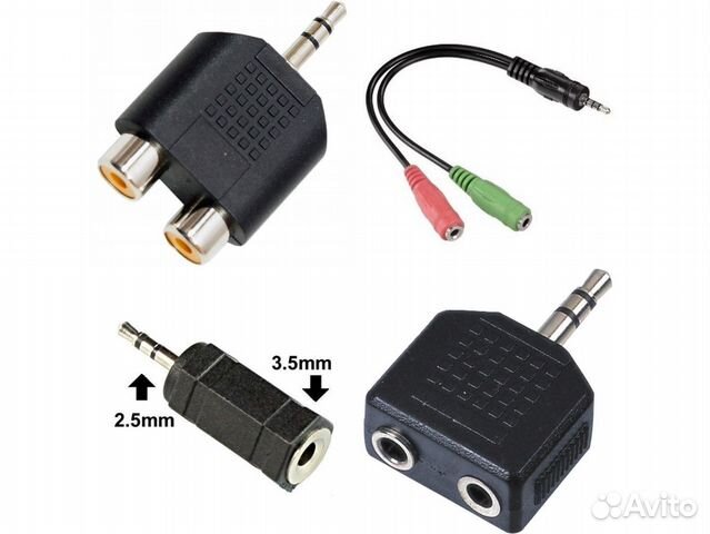 Переходники AUX аудио Jack 2.5-3.5 мм / RCA
